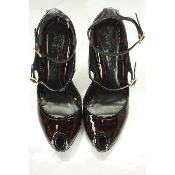 Alexander McQueen Key Hole Open Toe Platform Ankle Strap Sandal SZ 38 NIB $1095 - Picture 9 of 10